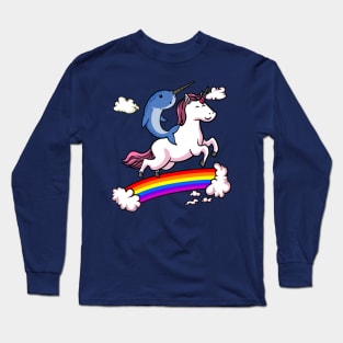 Narwhal Riding Unicorn Long Sleeve T-Shirt